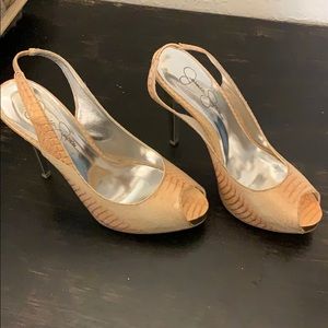 pink snake skin Jessica Simpson heels
